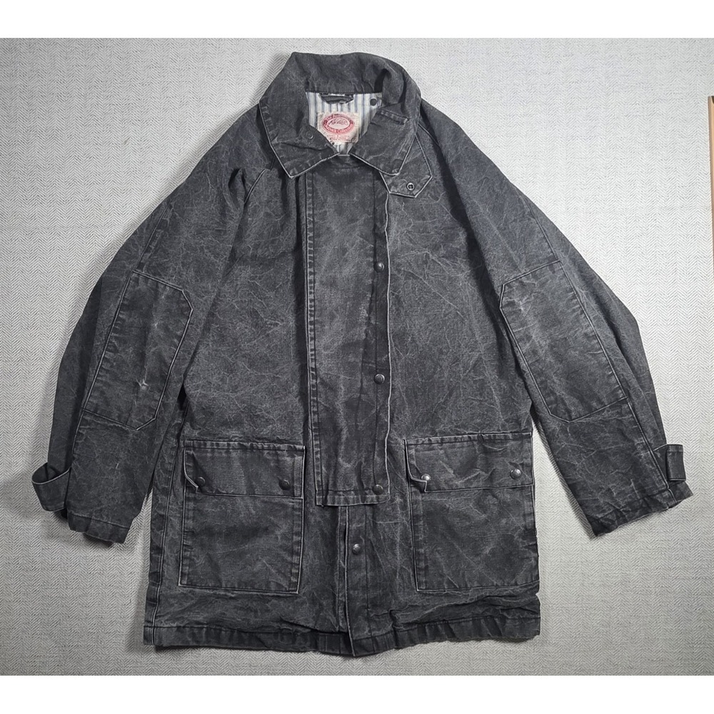 The Australian Outback Collection Waxed Canvas Jacket Vintage Mens Medium Gray